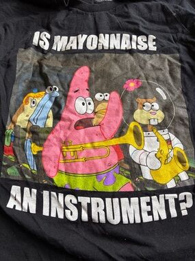 Nickelodeon Black Tee with Pink, Yellow & Green Patrick Graphic